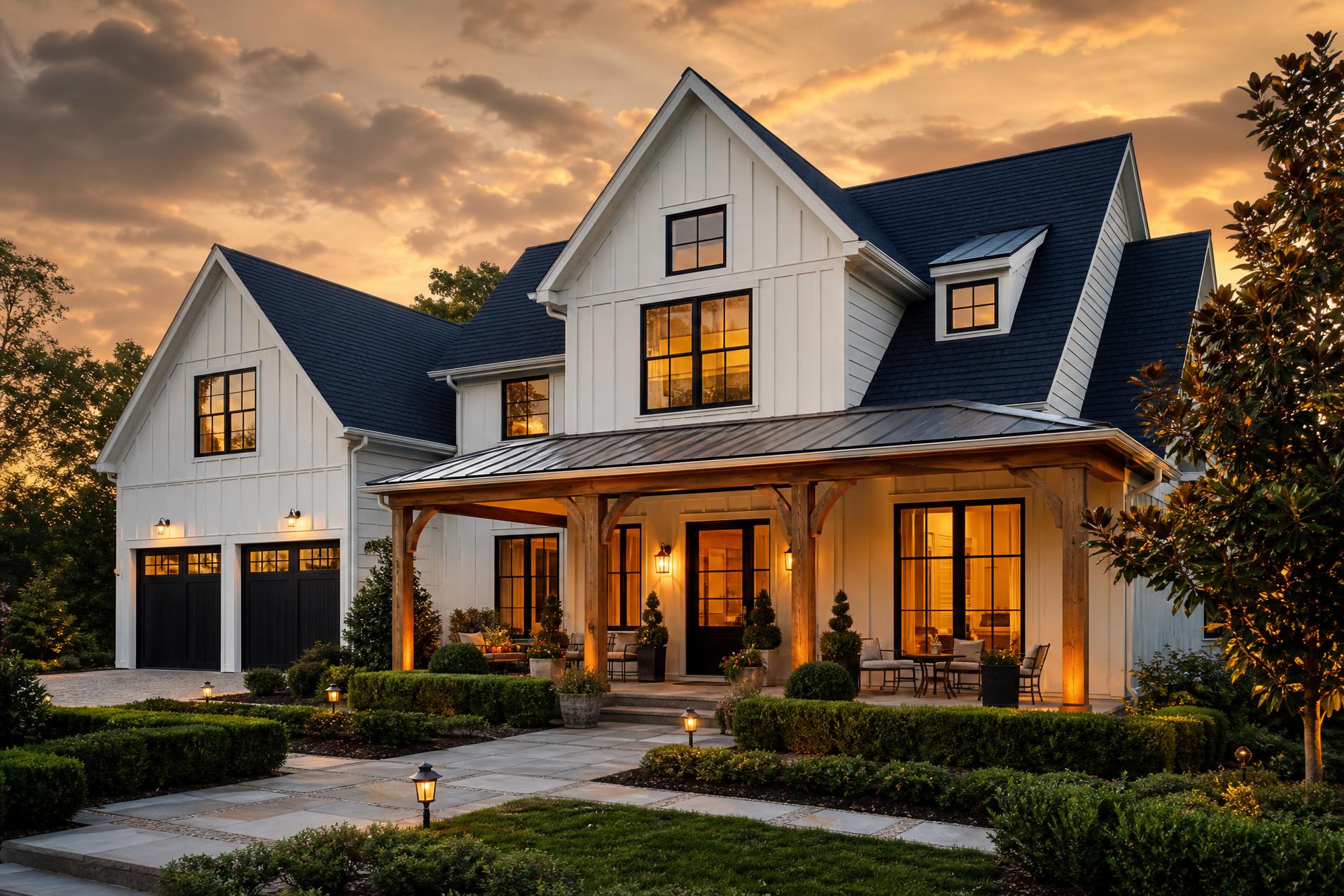 Custom modern farmhouse built by Summit Crest in Charlotte, North Carolina
